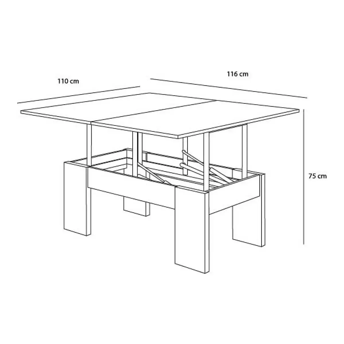 Mesa de centro elevable convertible VA3005