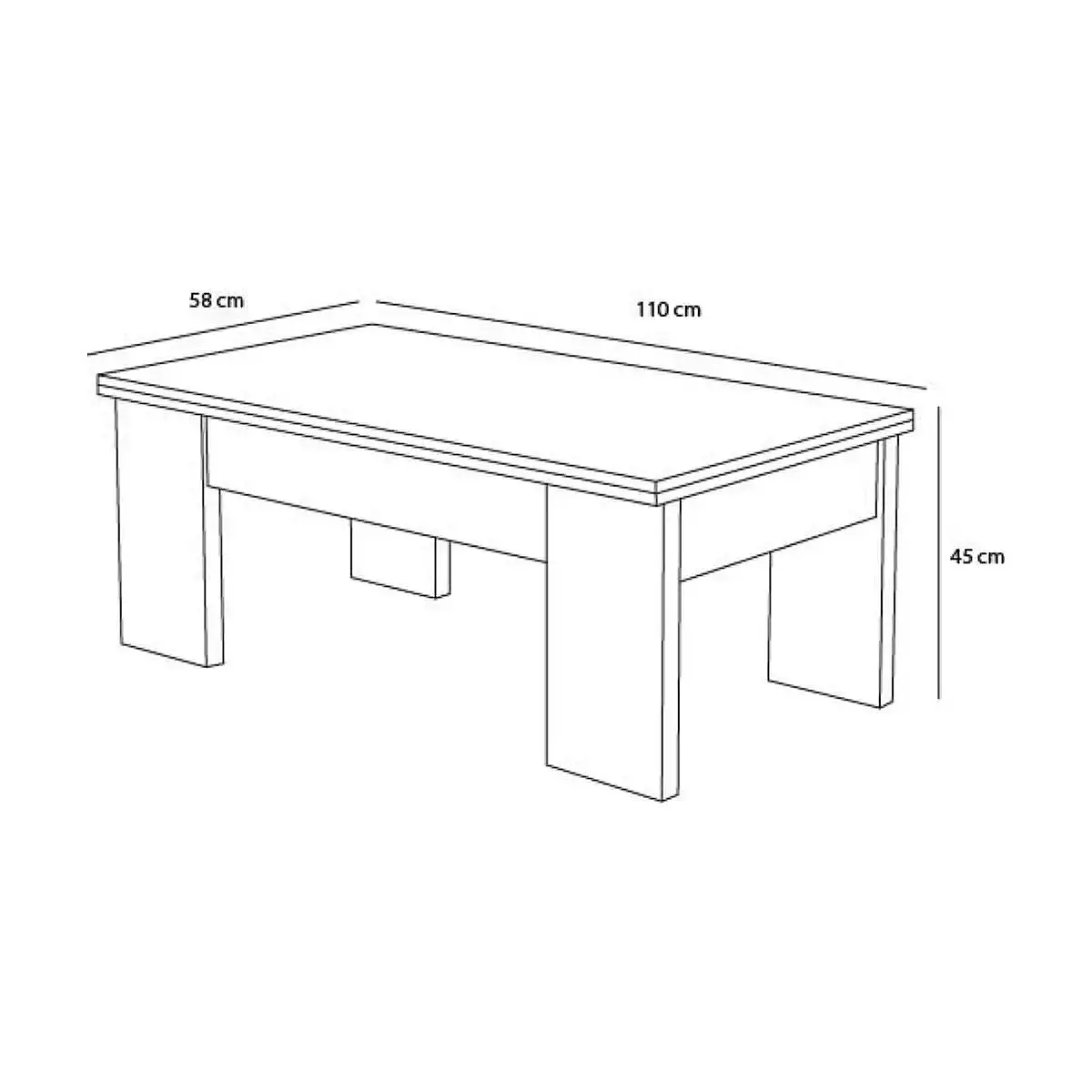 Mesa de centro elevable convertible VA3005