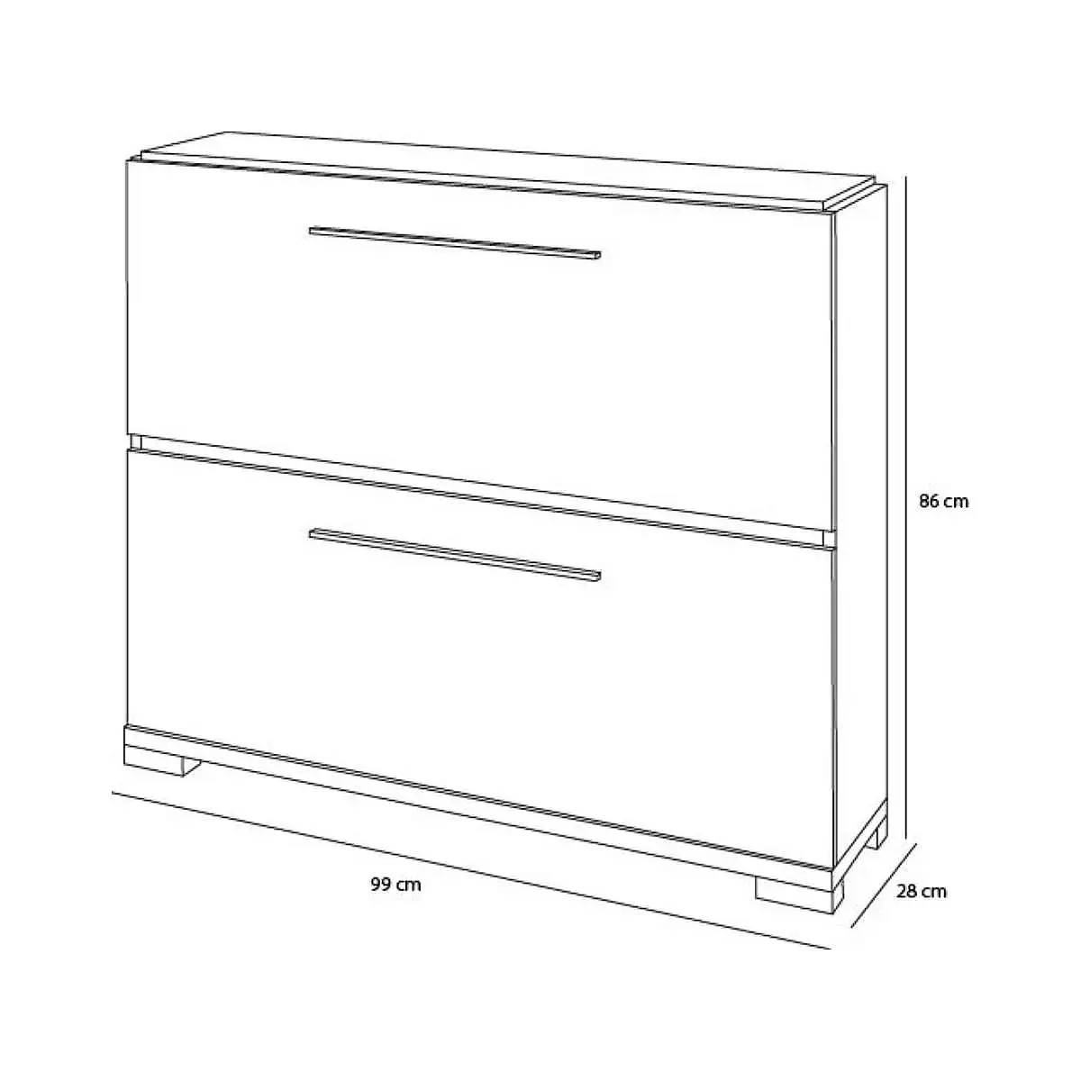 MUEBLE ZAPATERO 2 PTAS. ABATIBLES VA4006
