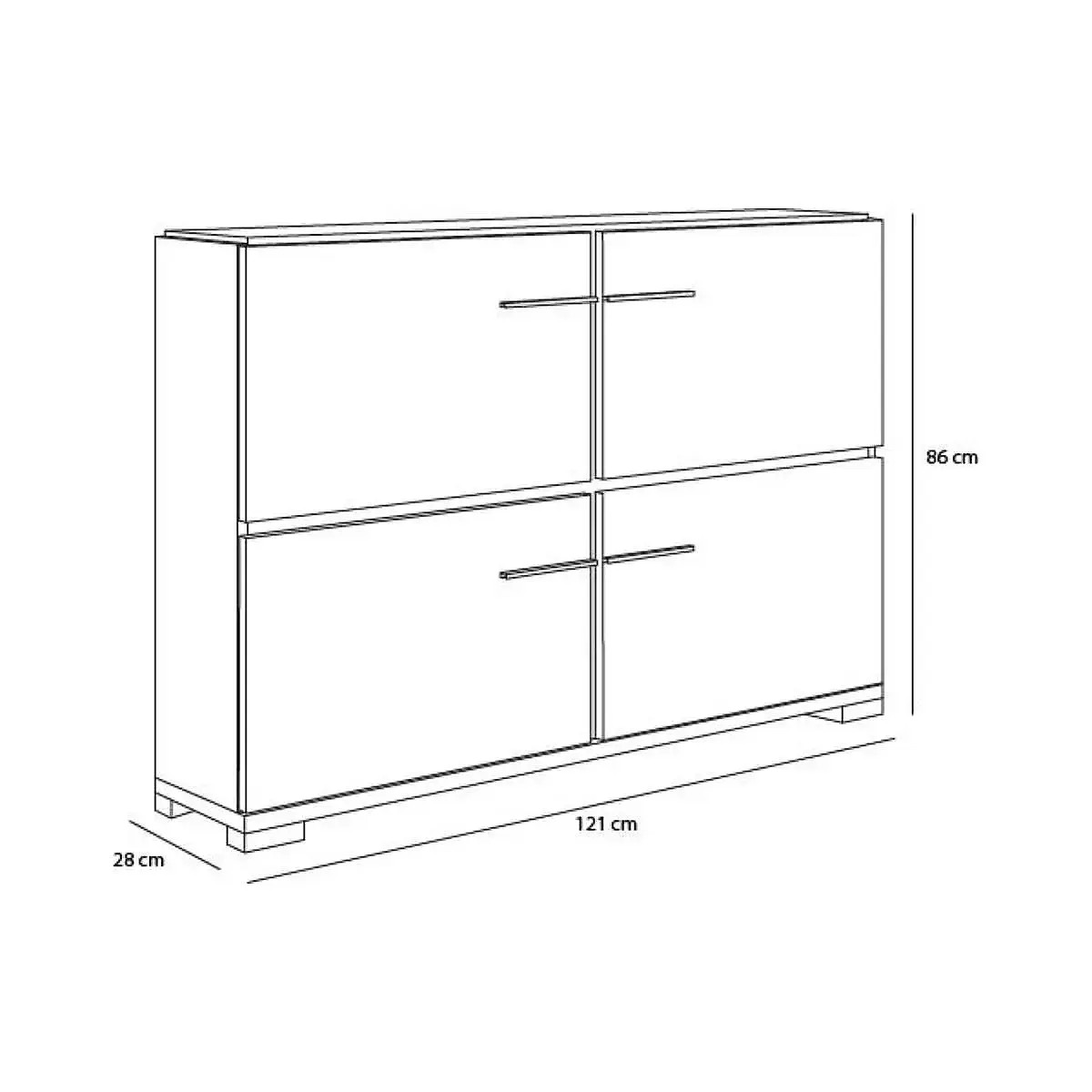 MUEBLE ZAPATERO 4 PTAS. ABATIBLES VA4008