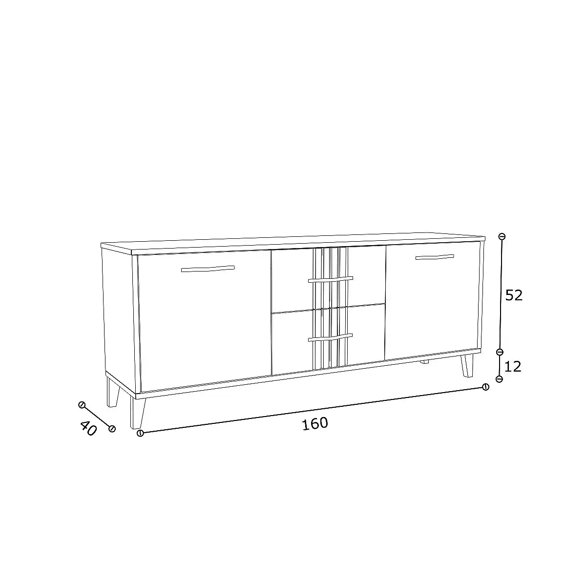Mueble televisión Mod.DAKOTA  2 Puertas y 2 Cajones 160 cm.
