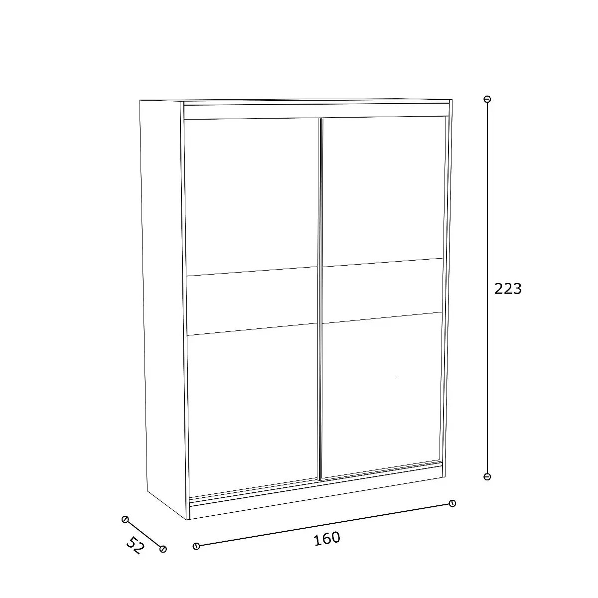 ARMARIO 2/P CORREDERAS DAKOTA 160