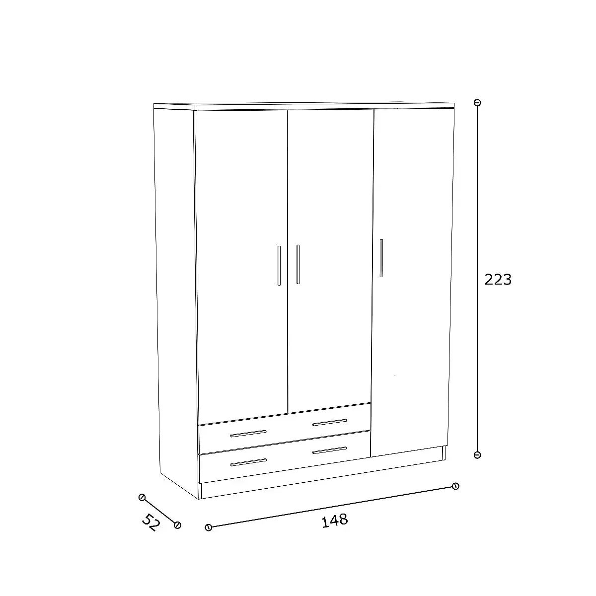 ARMARIO 3 PUERTAS  Y  2 CAJONES MOD. DAKOTA