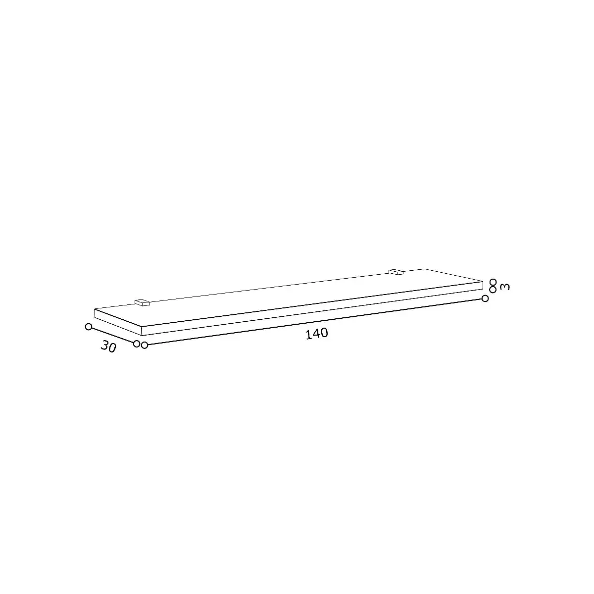 Estanteria de Pared Mod.DAKOTA 140 cm.