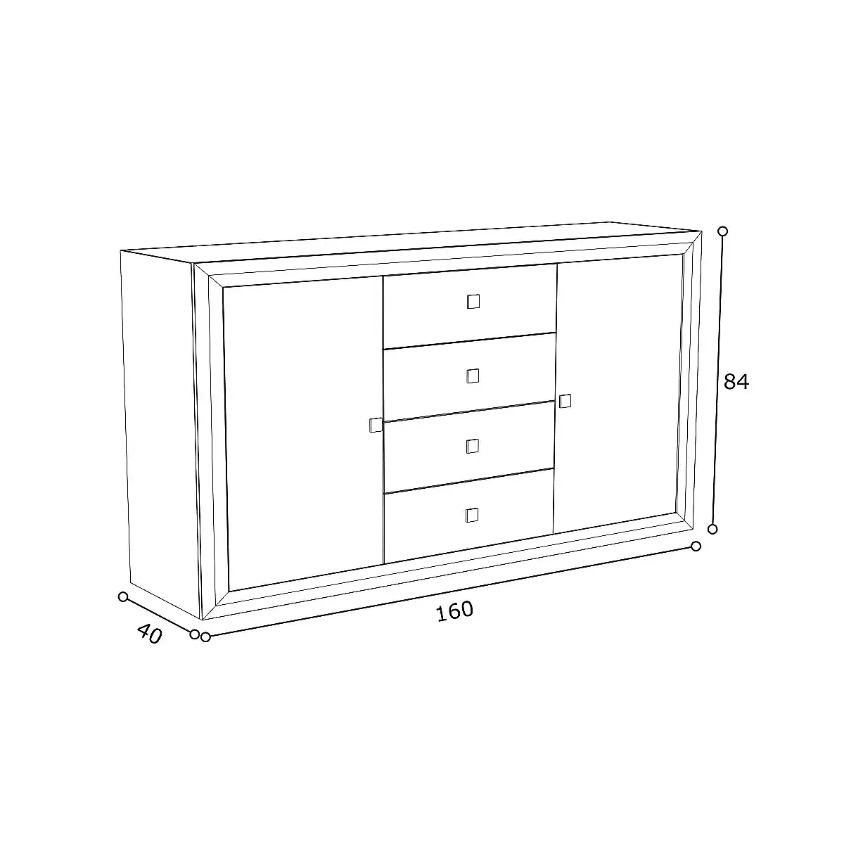 Aparador 160 cm Mod.PRAGA