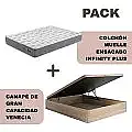 Pack canapé de madera + colchón Infinity Plus