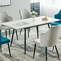 MESA COMEDOR  EXTENSIBLE LUCIA 120-160 CERAMIC STONE BLANCO/GRIS