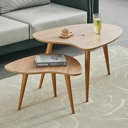 SET 2 MESAS DE CENTRO OVALADAS IRENE