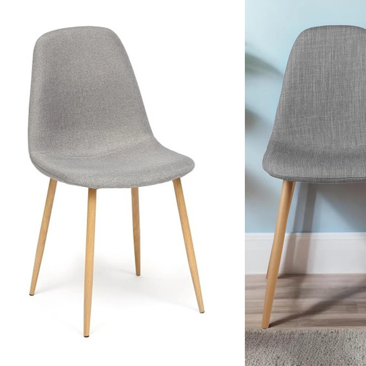 SILLA DENIS GRIS PATA METALICA NATURAL