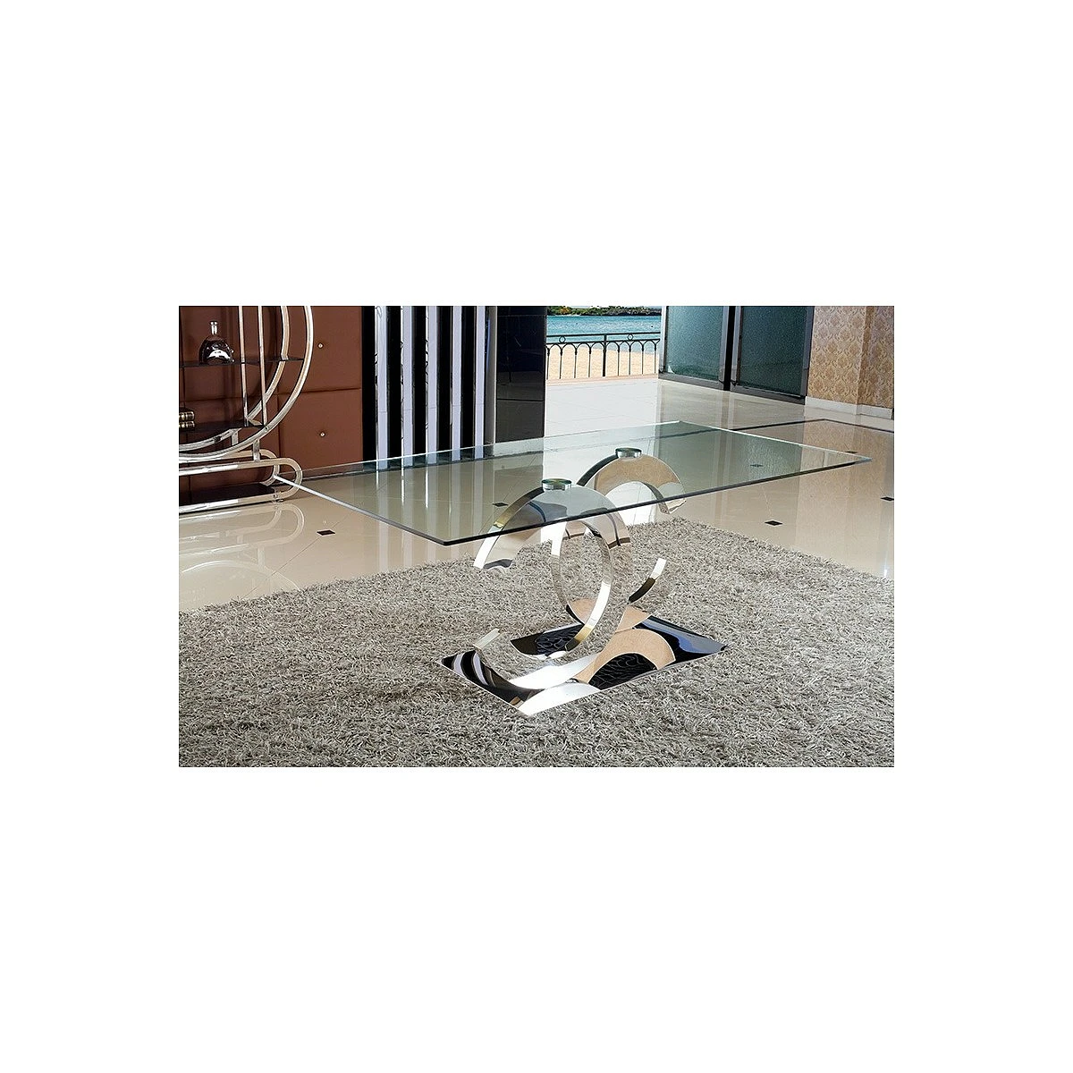 MESA CENTRO LUNA CROMO