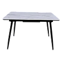 MESA COMEDOR  EXTENSIBLE LUCIA 120-160 CERAMIC STONE BLANCO/GRIS