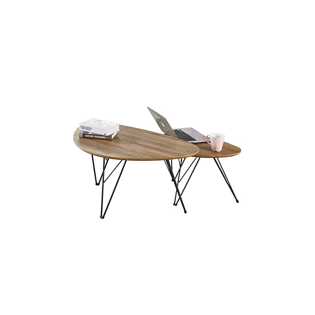 SET 2 MESAS DE CENTRO OVALADAS SILVIA