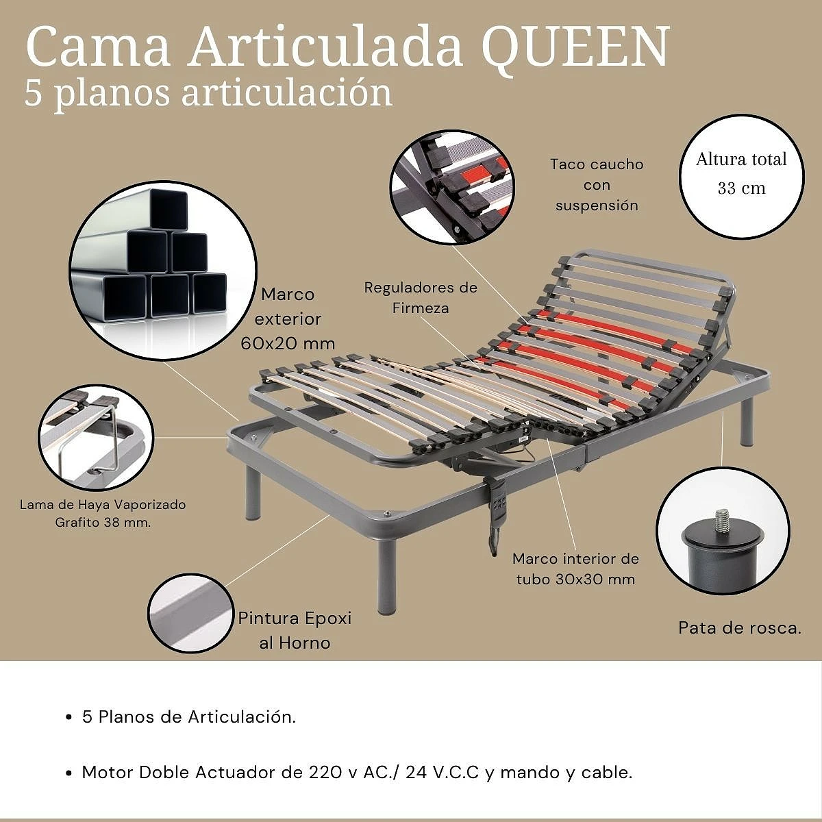 CAMA ARTICULADA QUEEN