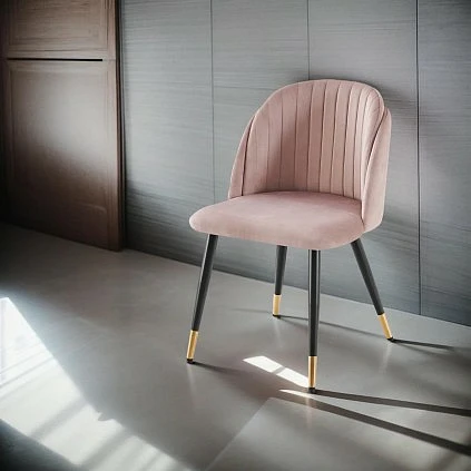 SILLON ELENA TERCIOPELO ROSA PALO