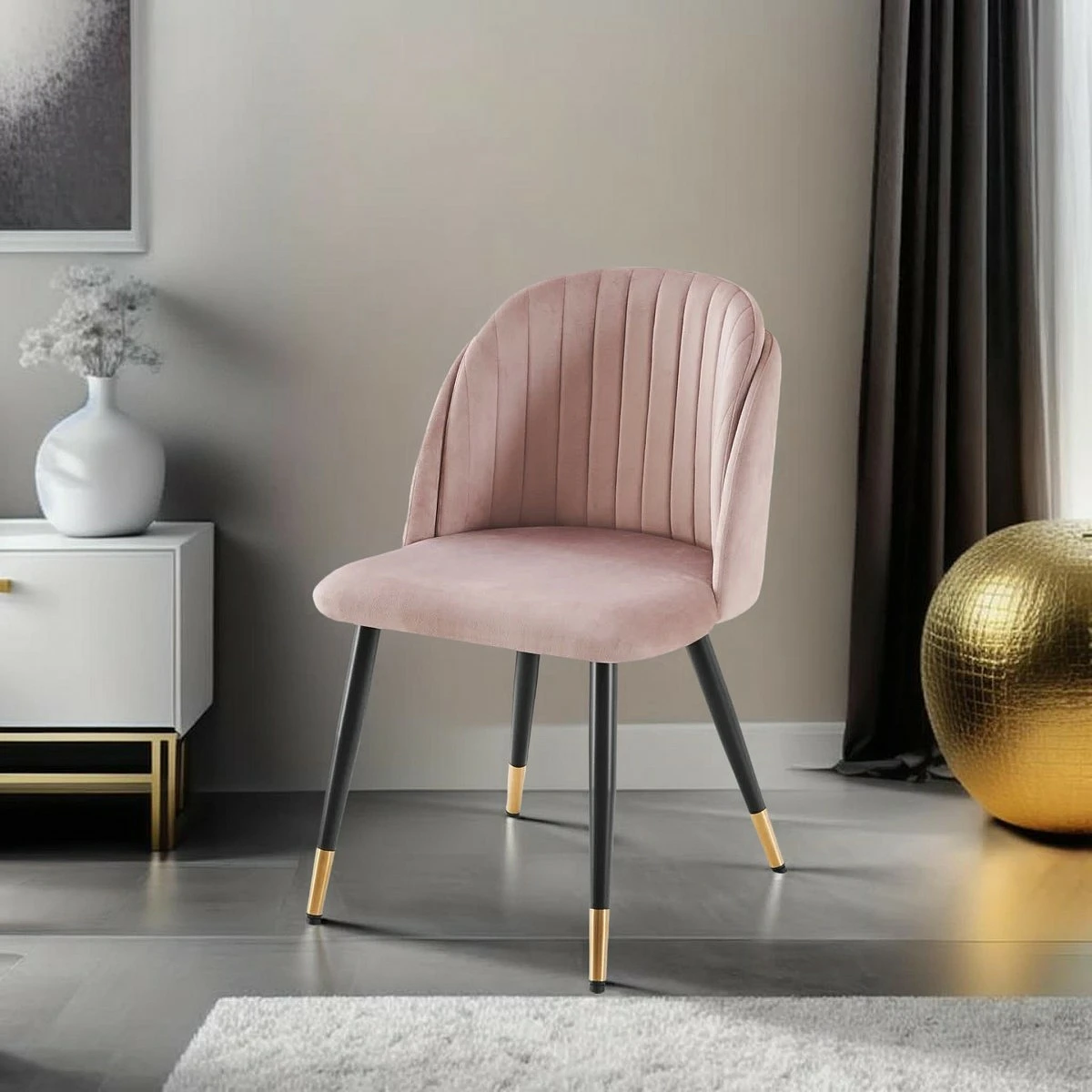 SILLON ELENA TERCIOPELO ROSA PALO