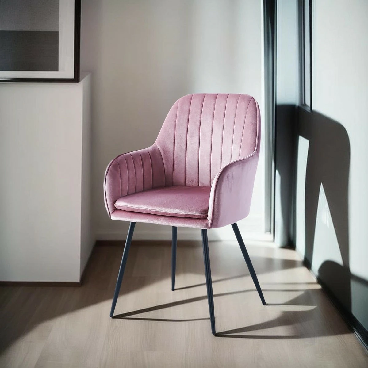 SILLON MUNICH TERCIOPELO PATA NEGRO