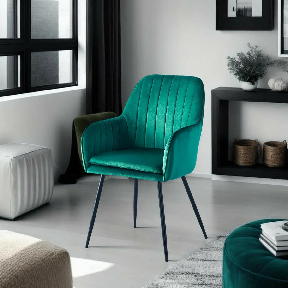 SILLON MUNICH TERCIOPELO PATA NEGRO