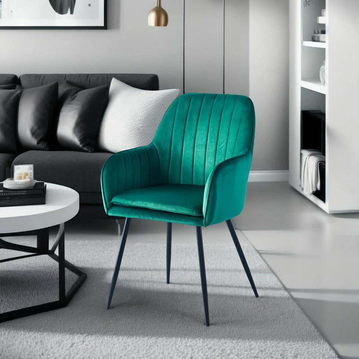 SILLON MUNICH TERCIOPELO PATA NEGRO