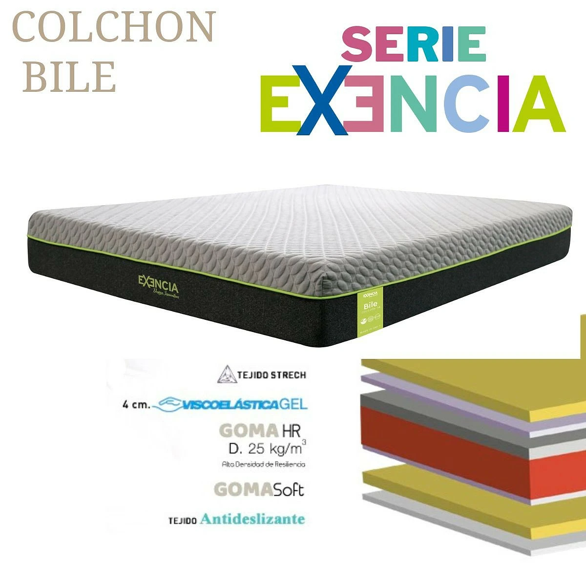 Colchón Bile roller hr/viscoelástica