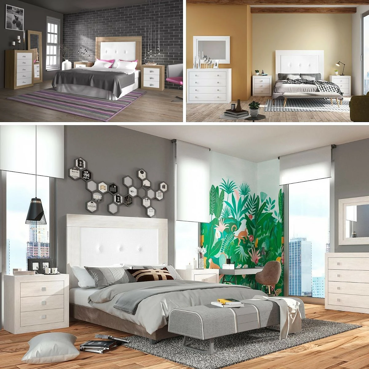 Cabecero Modelo Paris de 135-150 cm color tibet, dormitorio paris tibet