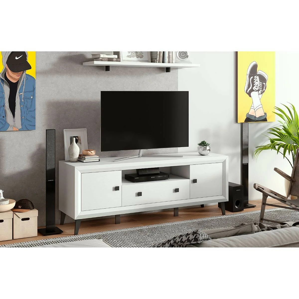 BAJO 2 PUERTA Y 1 CAJON MOD.187 CM  MOD.BALI