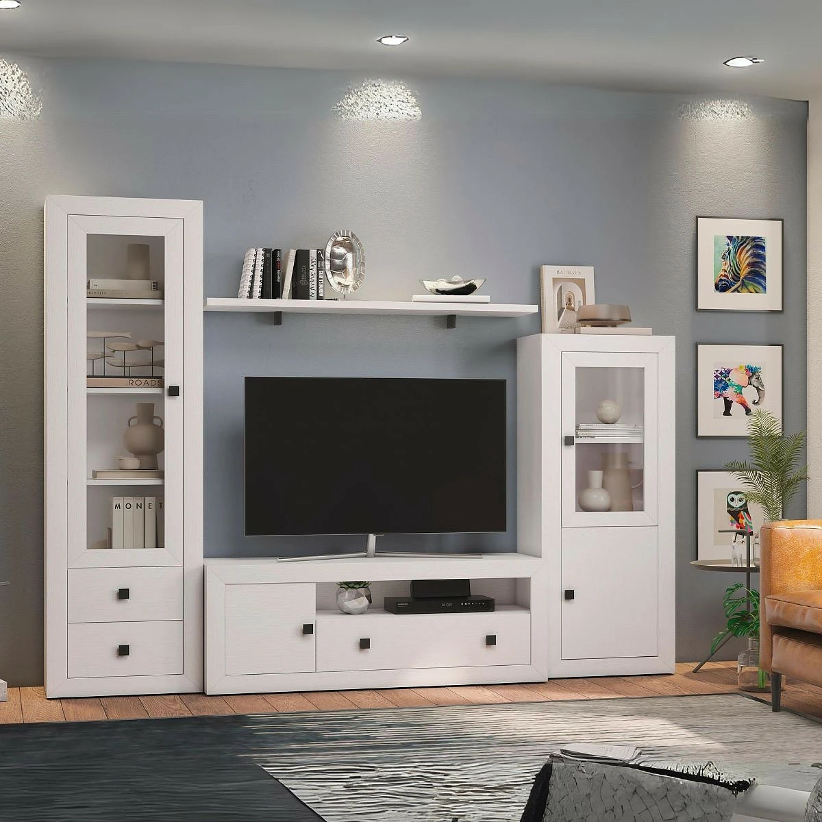 BAJO TV 1 PUERTA Y  1 CAJON 140 CM  MOD.PRAGA