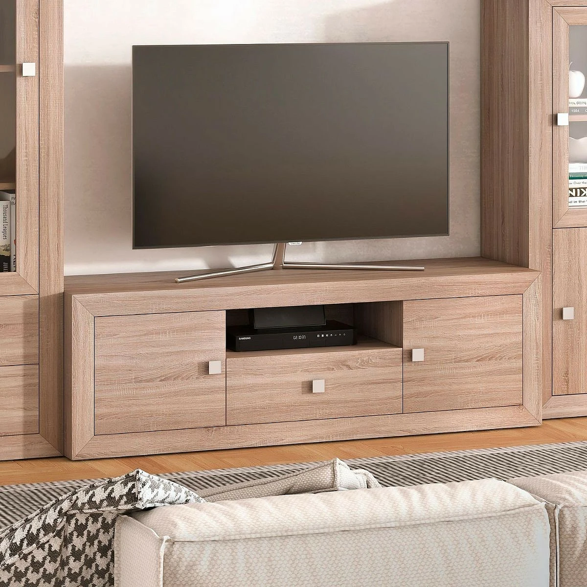 BAJO TV 2 PUERTAS Y  1 CAJON 167 CM  MOD.PRAGA