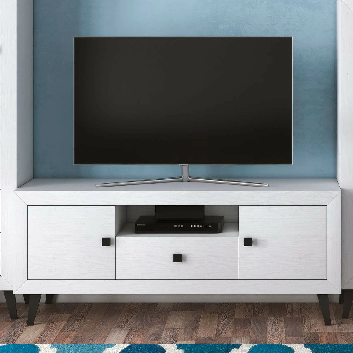 BAJO TV 2 PUERTAS Y  1 CAJON 167 CM  MOD.PRAGA