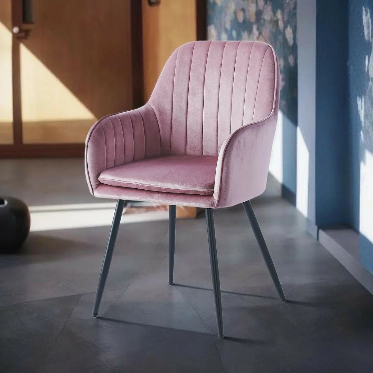 SILLON MUNICH TERCIOPELO PATA NEGRO