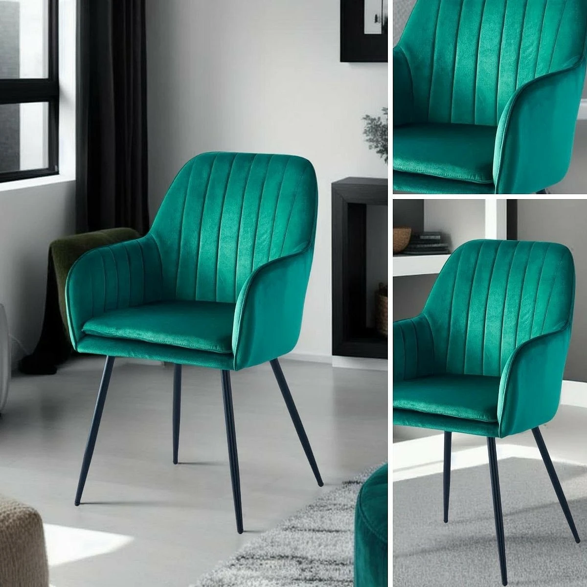 SILLON MUNICH TERCIOPELO PATA NEGRO