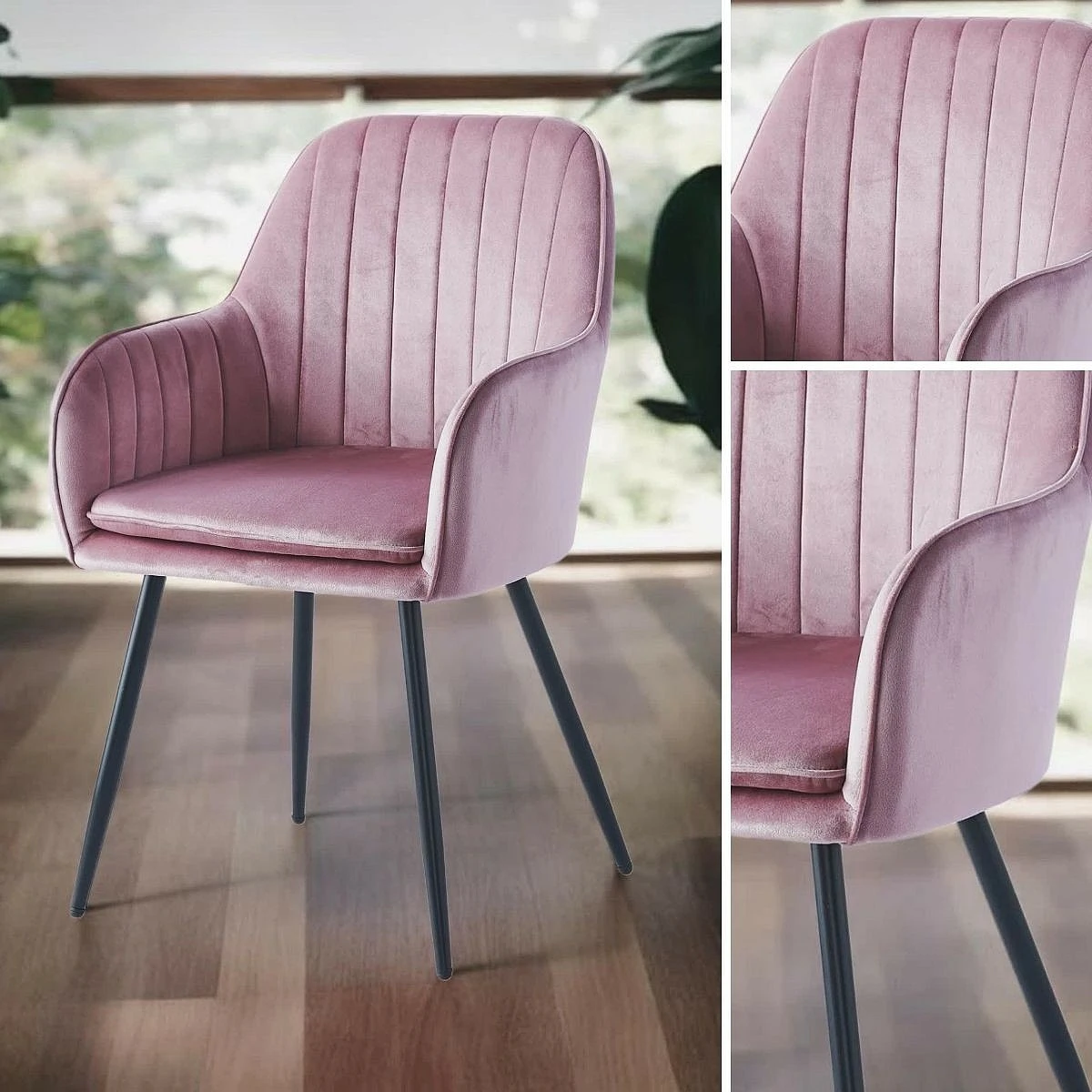 SILLON MUNICH TERCIOPELO PATA NEGRO