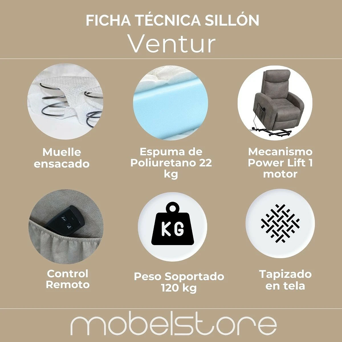 Sillón relax Mod.Ventur Powerlift Levantapersonas