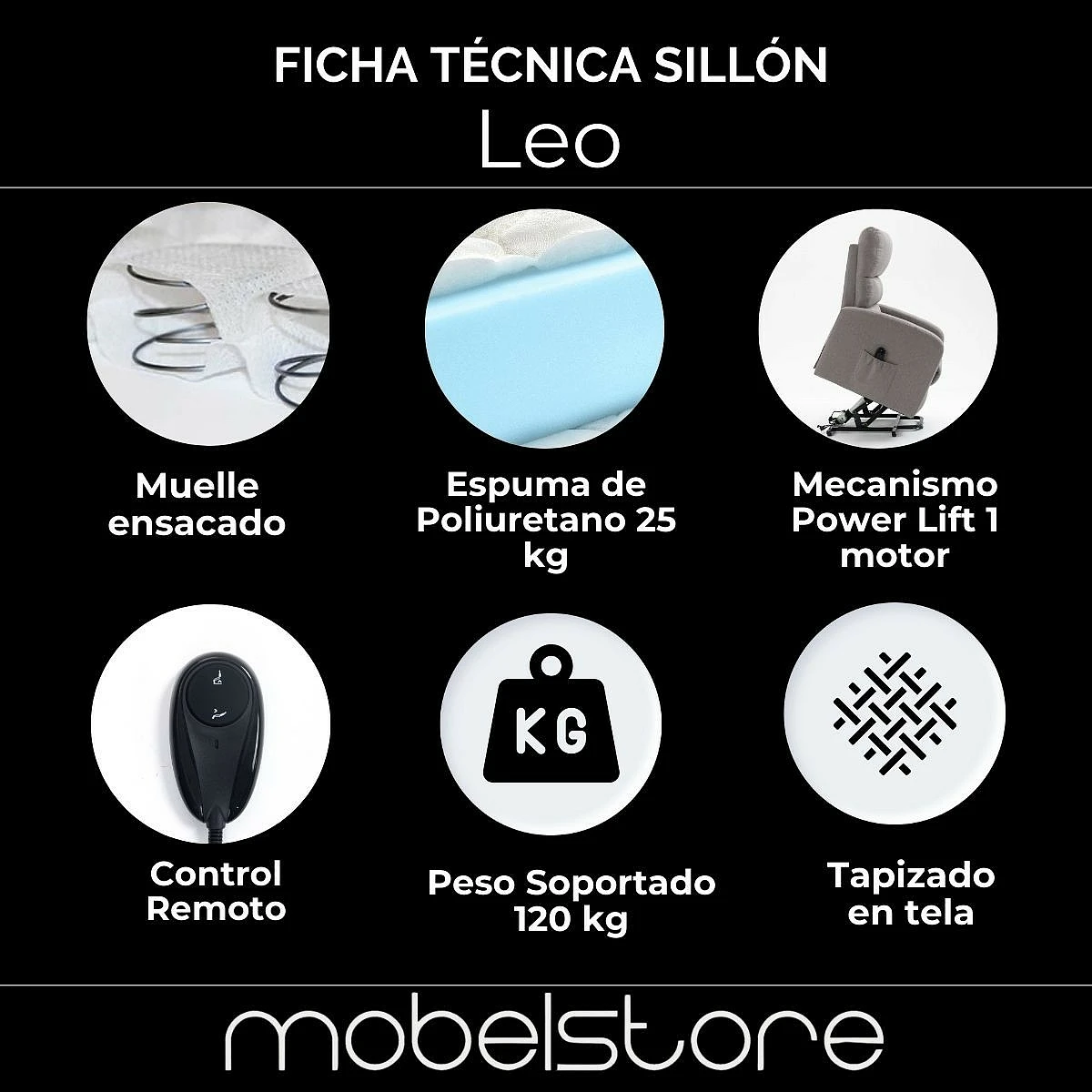 Sillón Relax Mod.LEO Powerlift Levantapersona