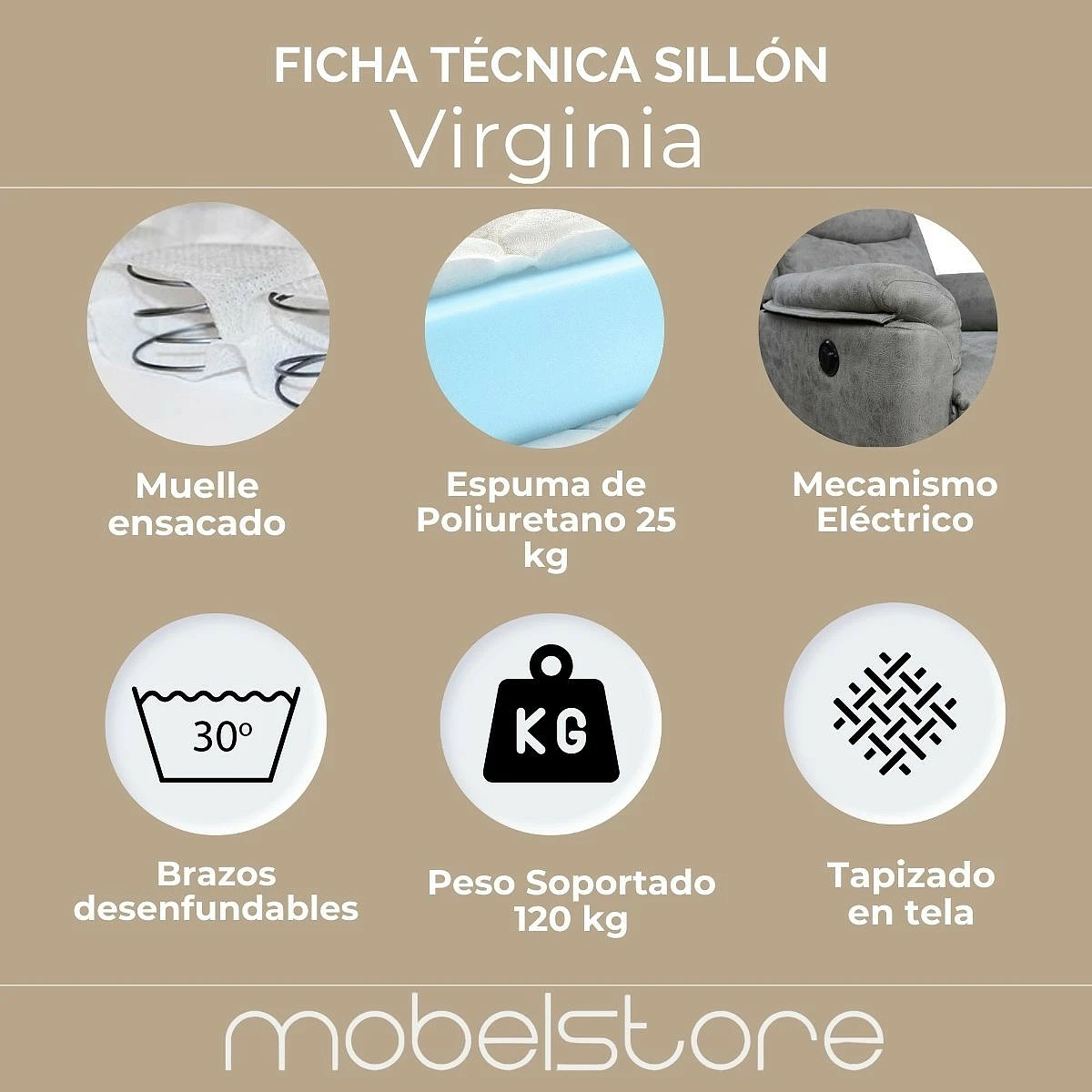 Sillón Relax Mod.Virginia Powelift Levantapersonas