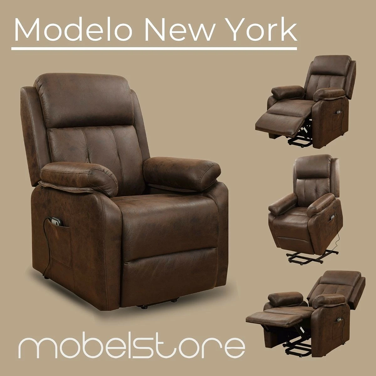 Sillón Relax Mod.NEW YORK  Powerlift Levantapersonas