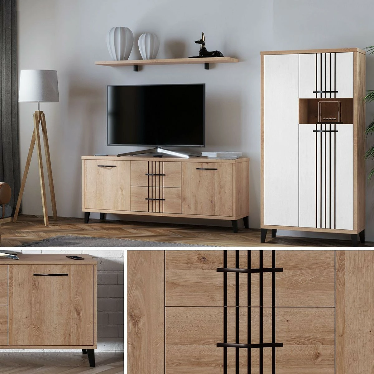 Mueble televisión Mod.DAKOTA  2 Puertas y 2 Cajones 160 cm.