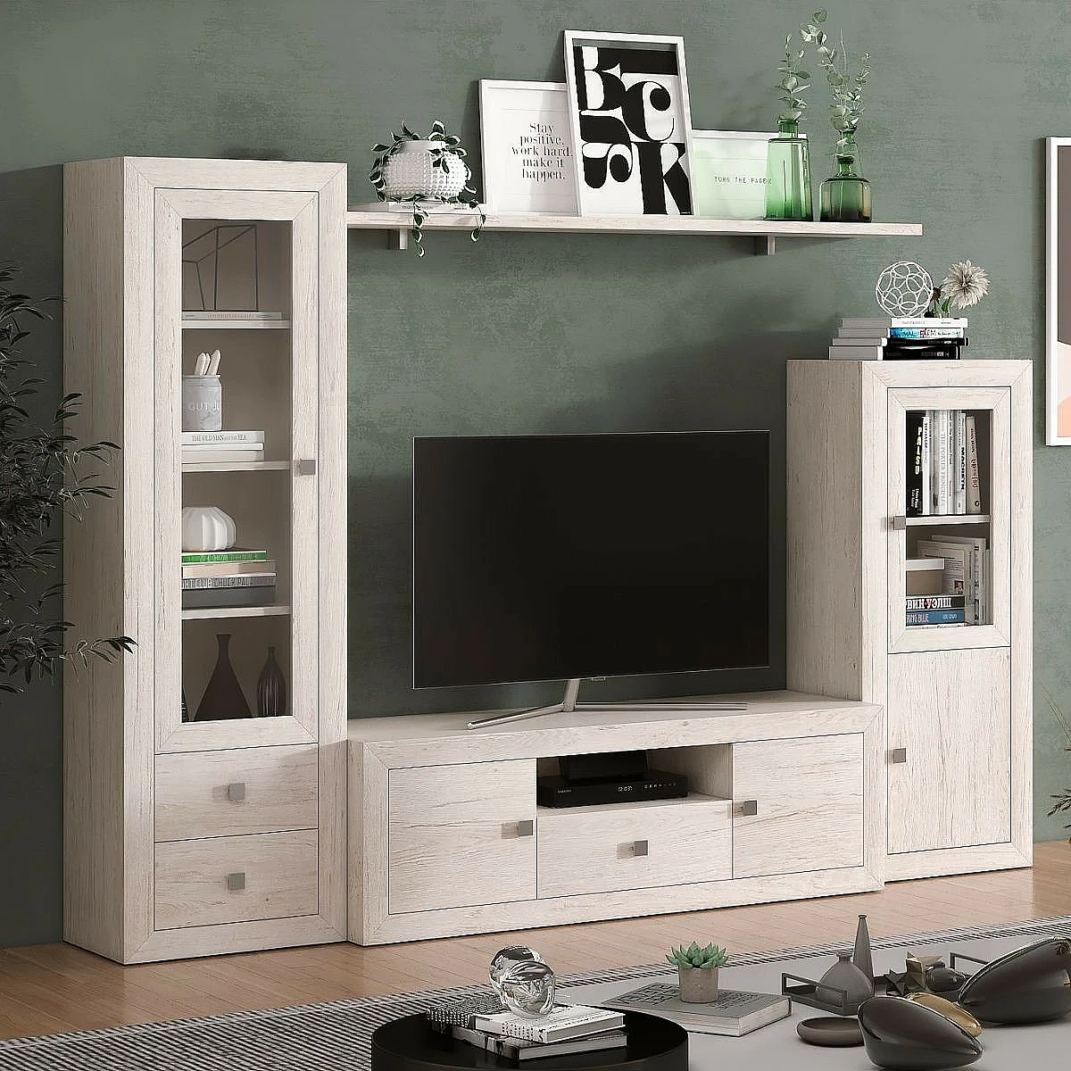 BAJO TV 2 PUERTAS Y 1 CAJON 187 CM MOD.PRAGA