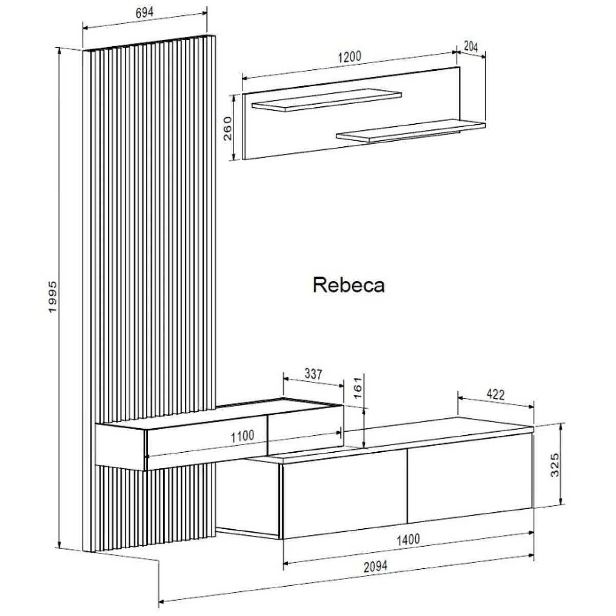 COMPOSICION REBEKA PLUS BLANCO ROBLE AMAZONAS