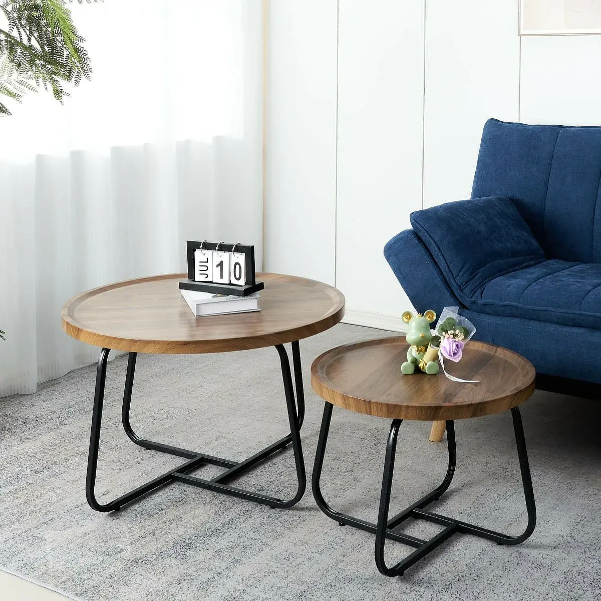 SET 2 MESAS CENTRO REDONDAS KAMILA CEREZO