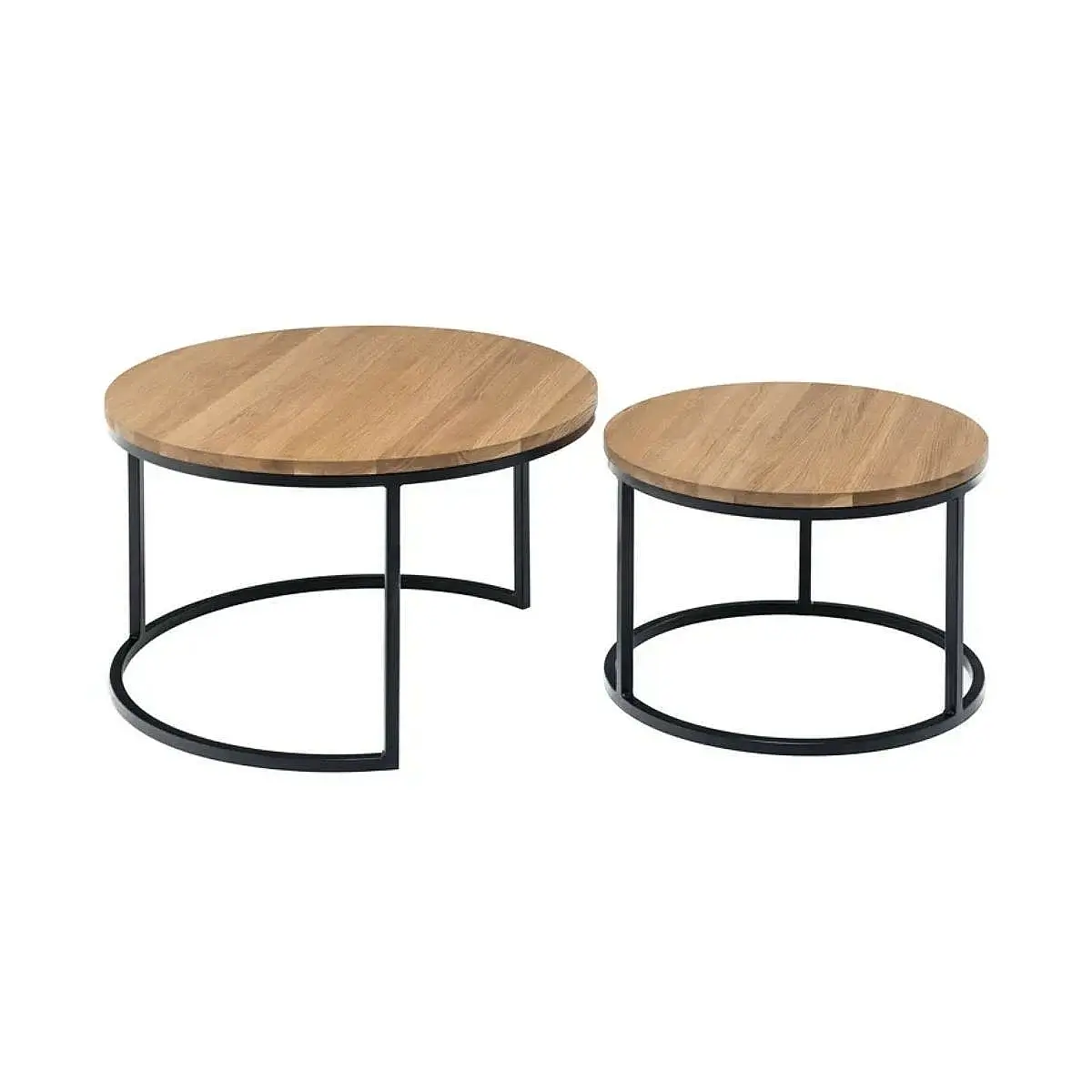 Set 2 mesas centro redondas Leyre roble