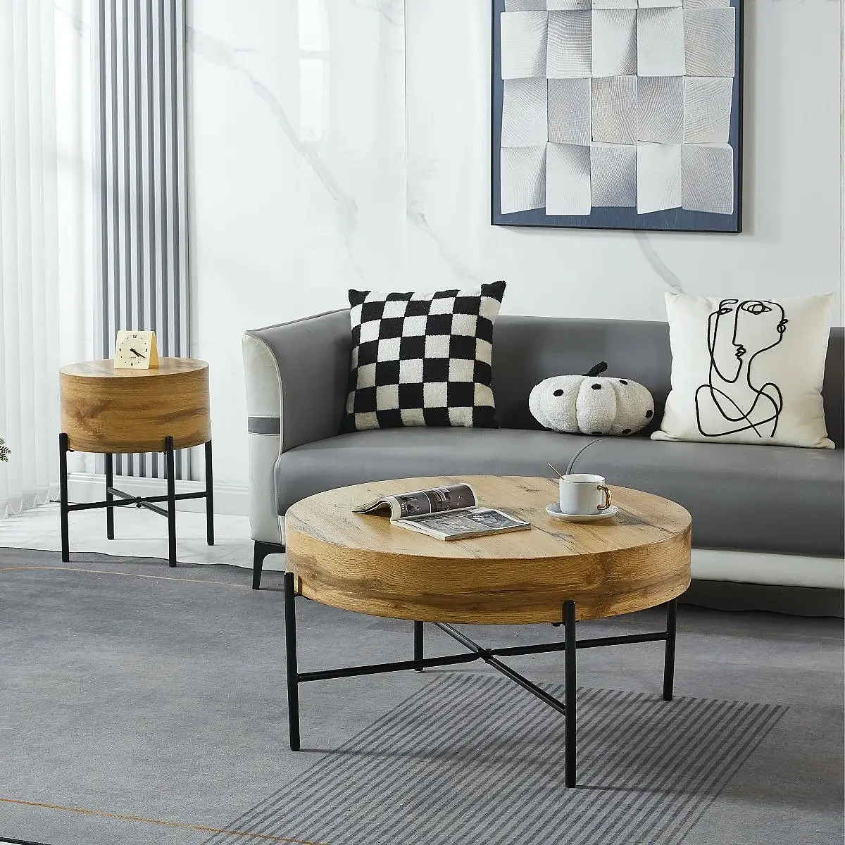 Mesa centro radiant 80 roble nudos