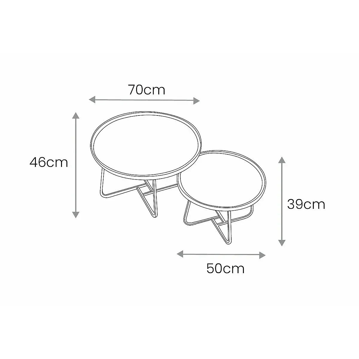 SET 2 MESAS CENTRO REDONDAS KAMILA CEREZO