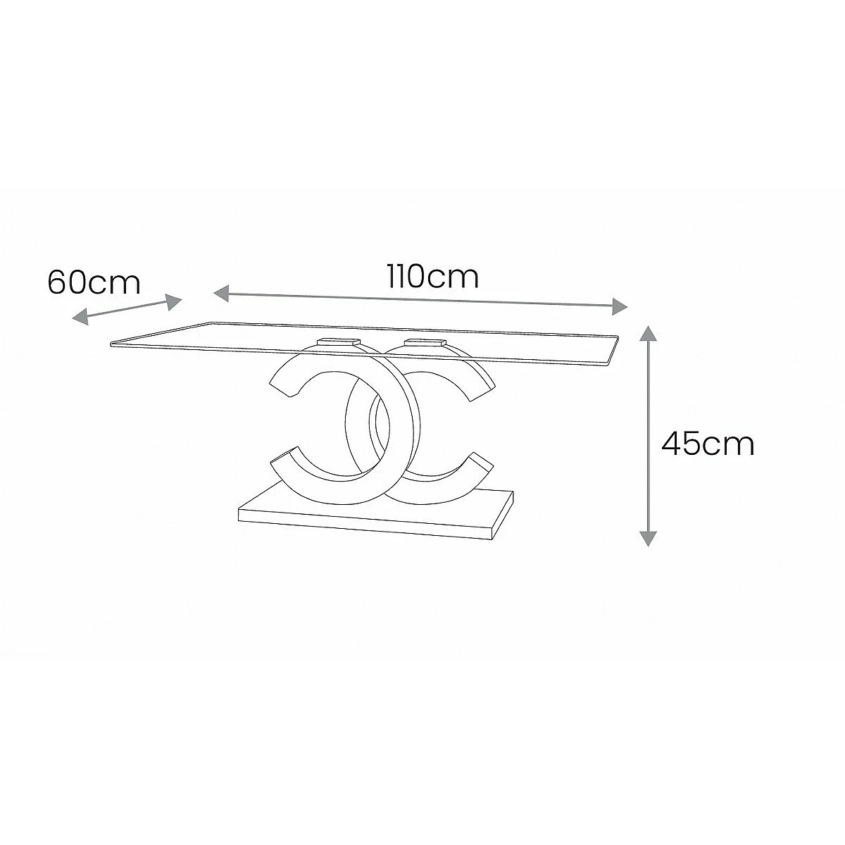 MESA CENTRO LUNA CROMO