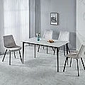 Mesa comedor Orion 140 ceramic blanco/gris