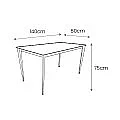 Mesa comedor Orion 140 ceramic blanco/gris