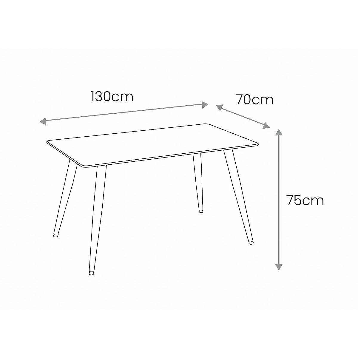 MESA COMEDOR JULIA 130 x71x 75 CERAMICA BLANCO