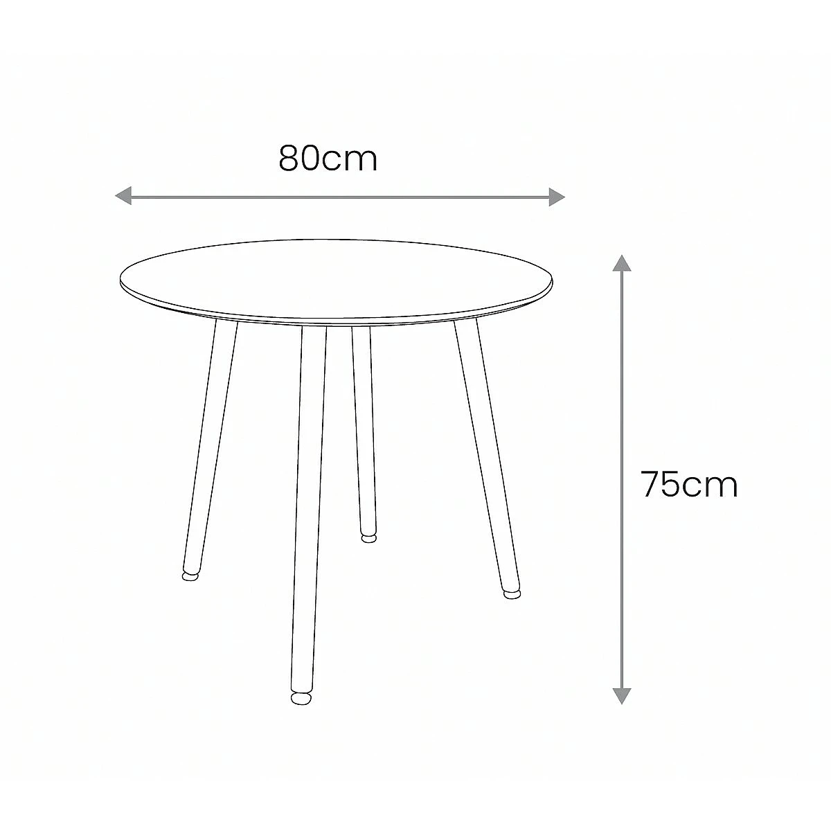 MESA COMEDOR NORDIC DIAMETRO 80CM