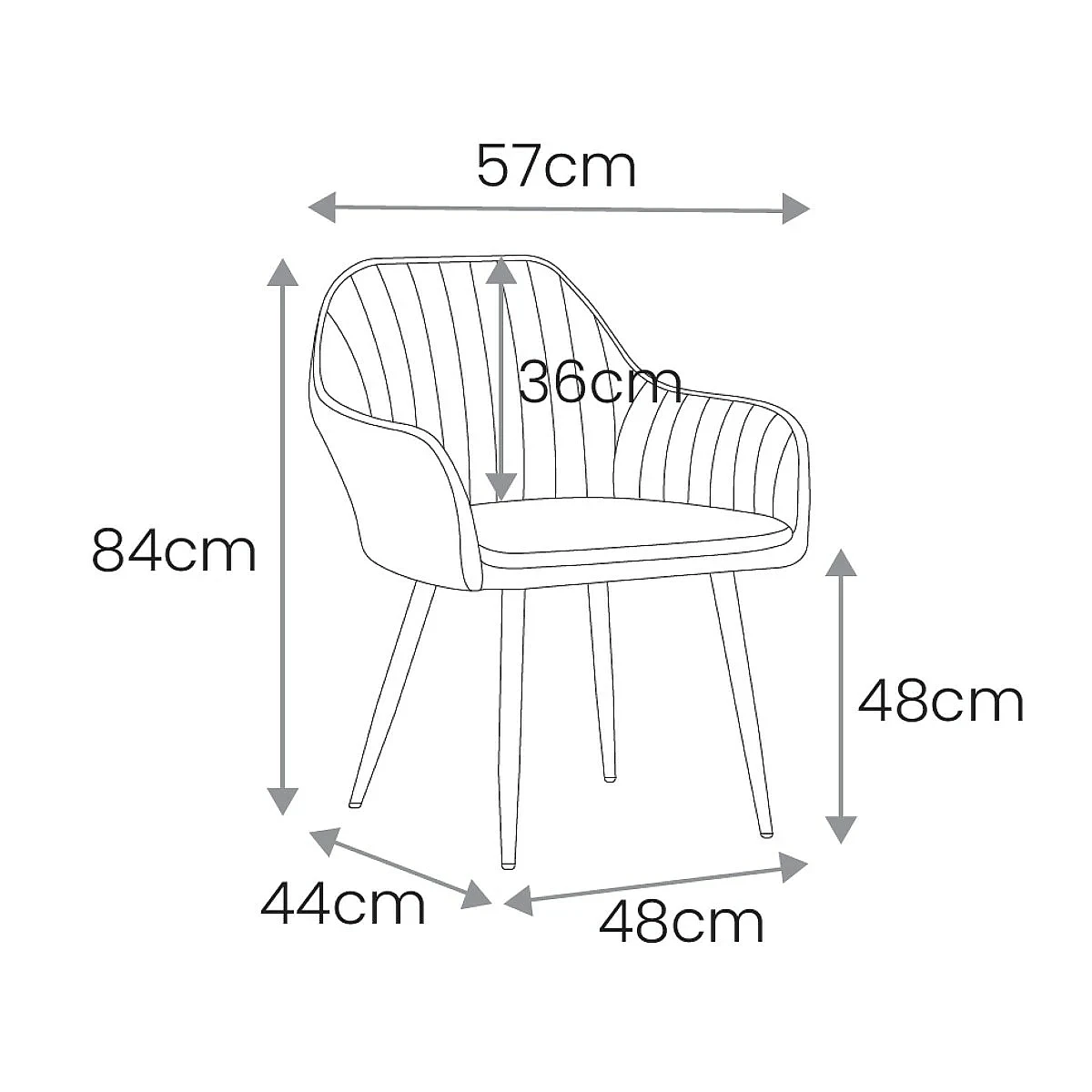 SILLON MUNICH TERCIOPELO PATA NEGRO