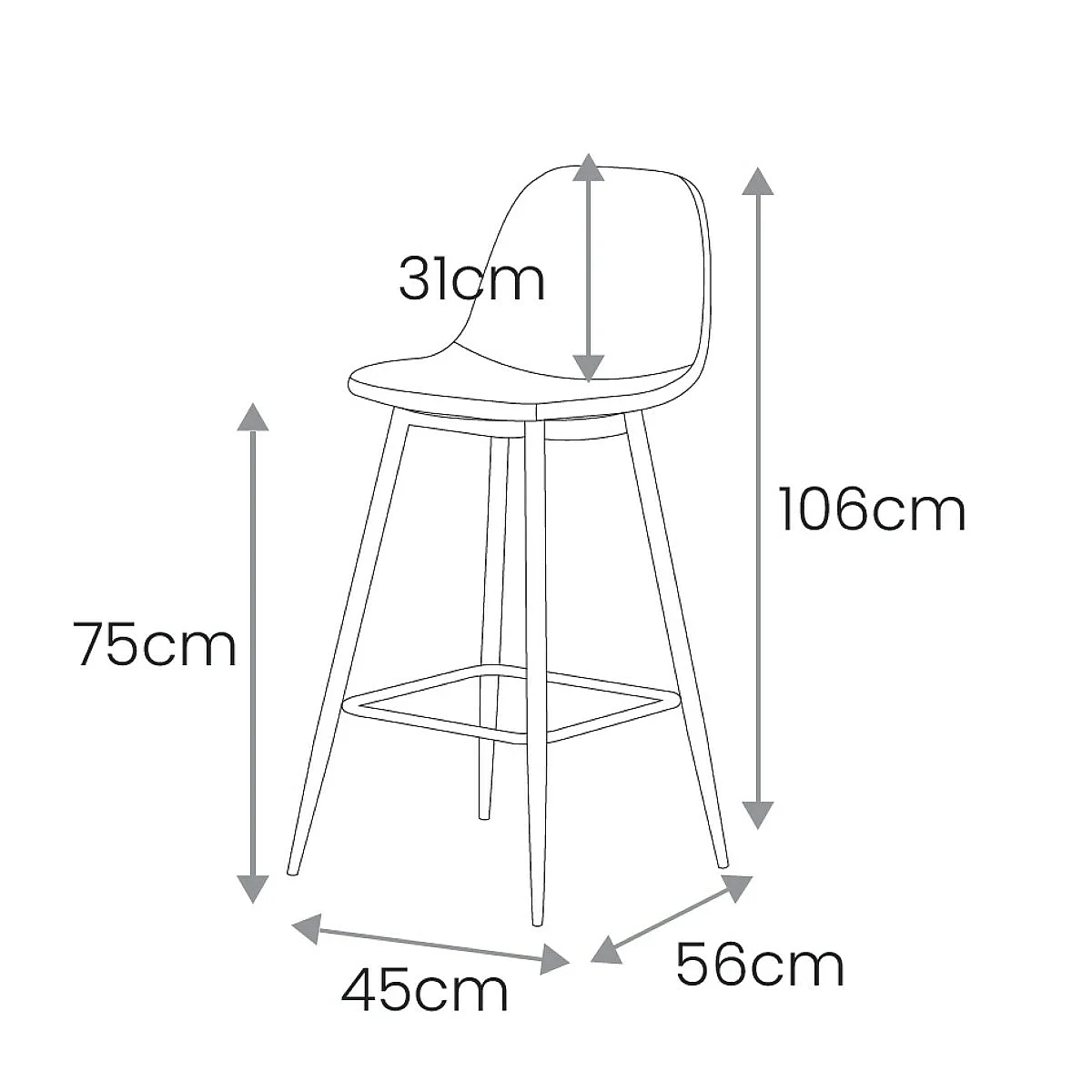 TABURETE DULCE PATA NEGRO
