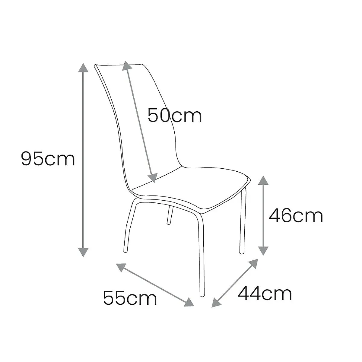 Silla Sheyla tapizada en tela resistente al agua